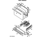 GE JGBS02PN2 door and broiler assembly diagram
