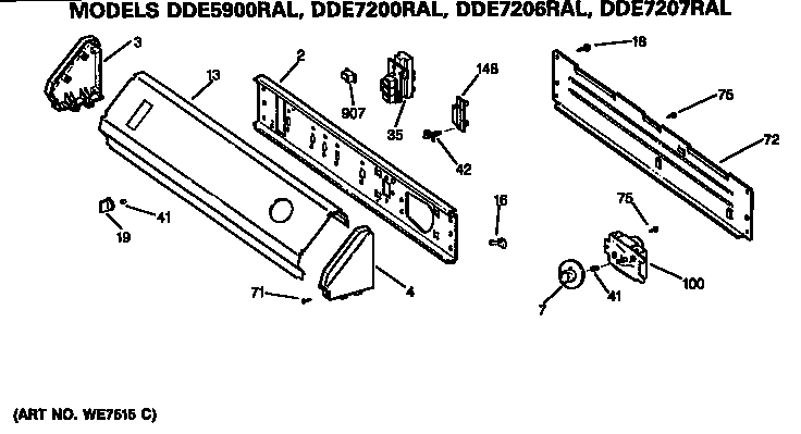 Backsplash for dde5900ral,dde7200ral,dde7206ral and dde7207ral