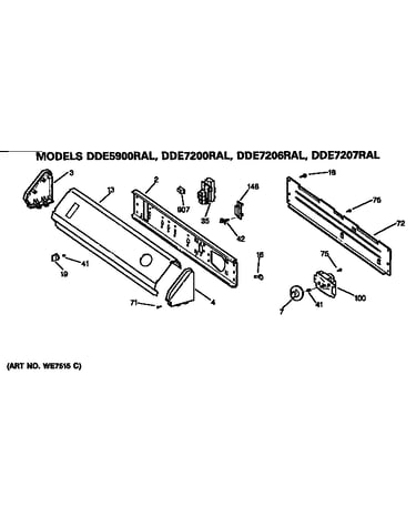 Backsplash for dde5900ral,dde7200ral,dde7206ral and dde7207ral