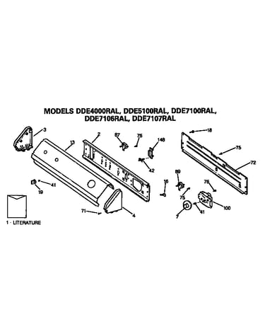 Backsplash for dde4000ral, dde5100ral,dde7100ral ,dde7106ral and dde7107ral