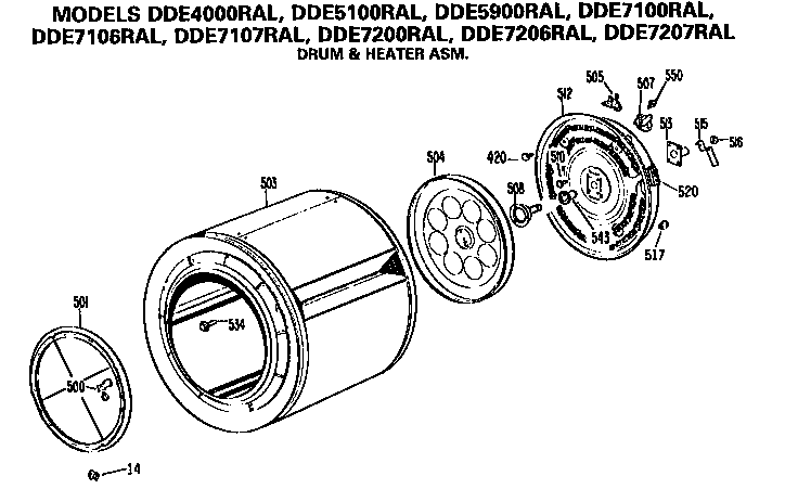 Drum and heater assembly