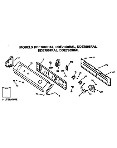Backsplash for dde7600ral, dde7900ral,dde7906ral,dde7907ral and dde7909ral
