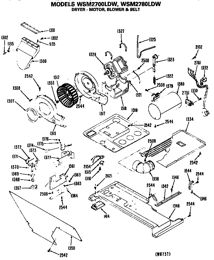 Dryer- motor, blower and belt
