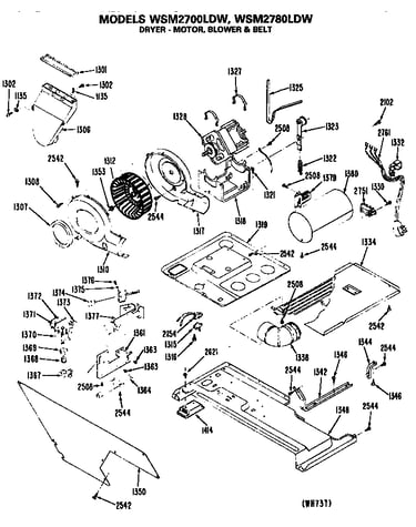 Dryer- motor, blower and belt