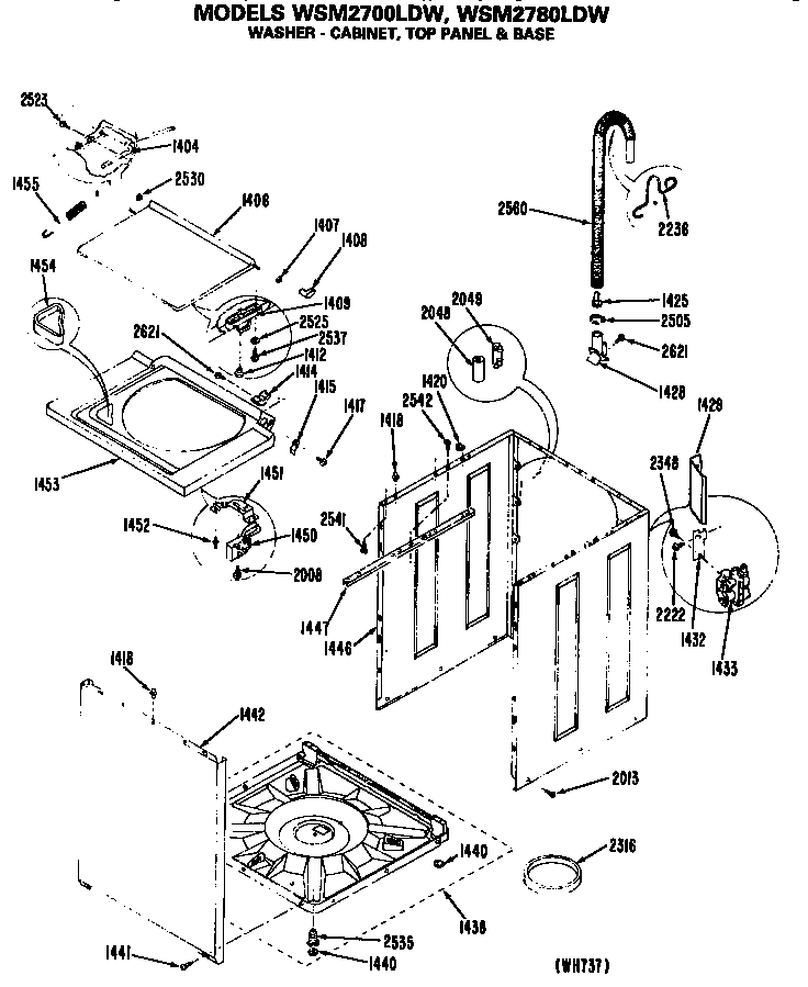 WASHER- CABINET, TOP PANEL AND BASE