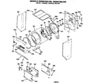 GE WSM2700LDW dryer- cabinet, drum and heater diagram