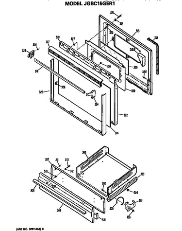 Door and broiler assembly