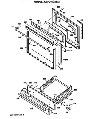 Door and broiler assembly