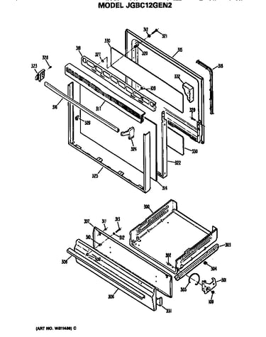 Door and broiler assembly