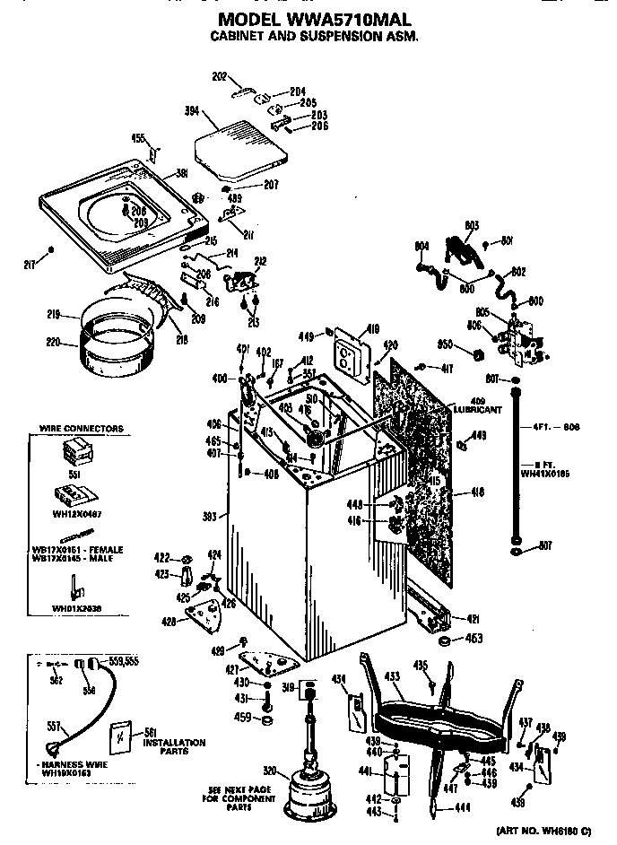 Cabinet and suspension