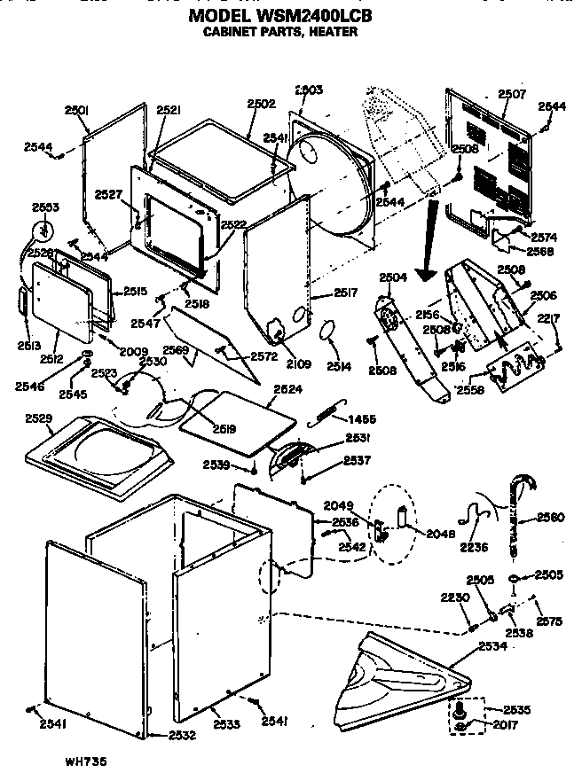 Cabinet and heater