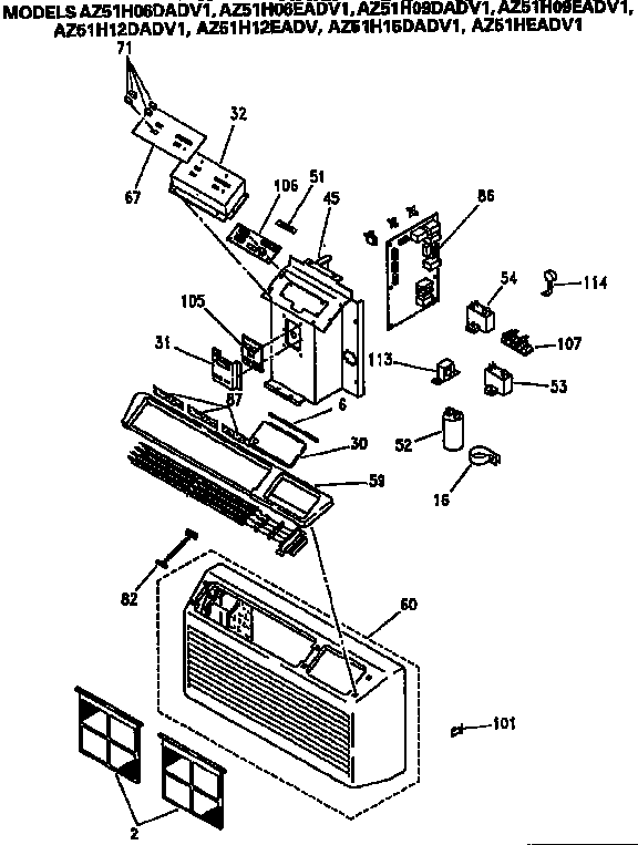 Control box and grille assembly