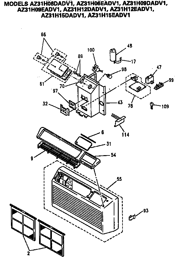 CONTROL BOX AND GRILLE ASSEMBLY