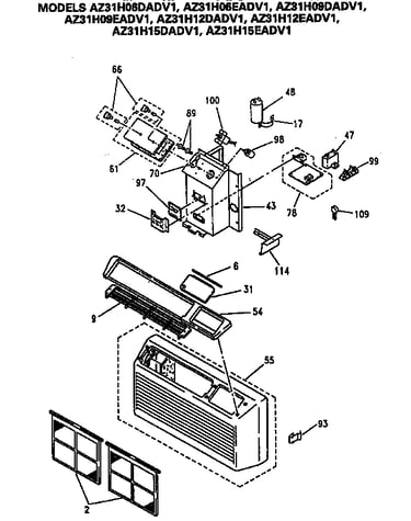Control box and grille assembly