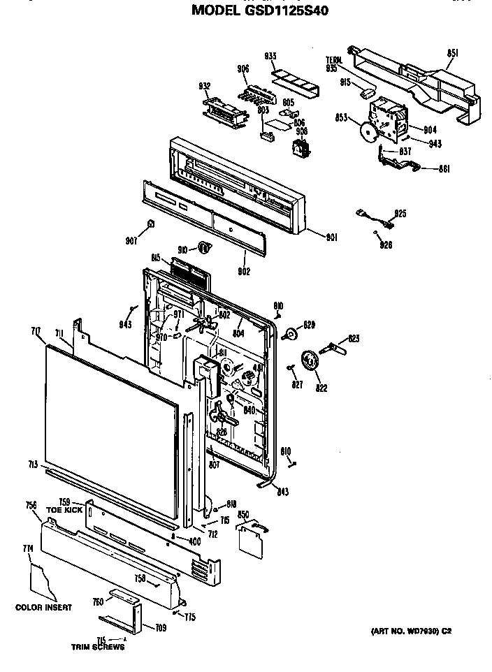 Front/control panel