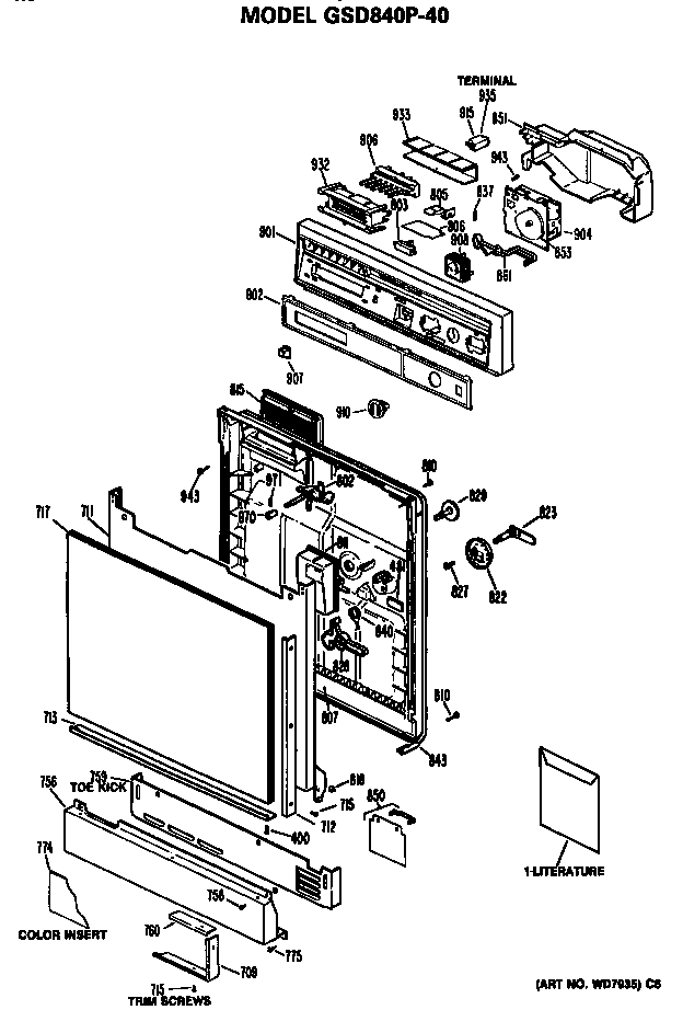 Front/control panel