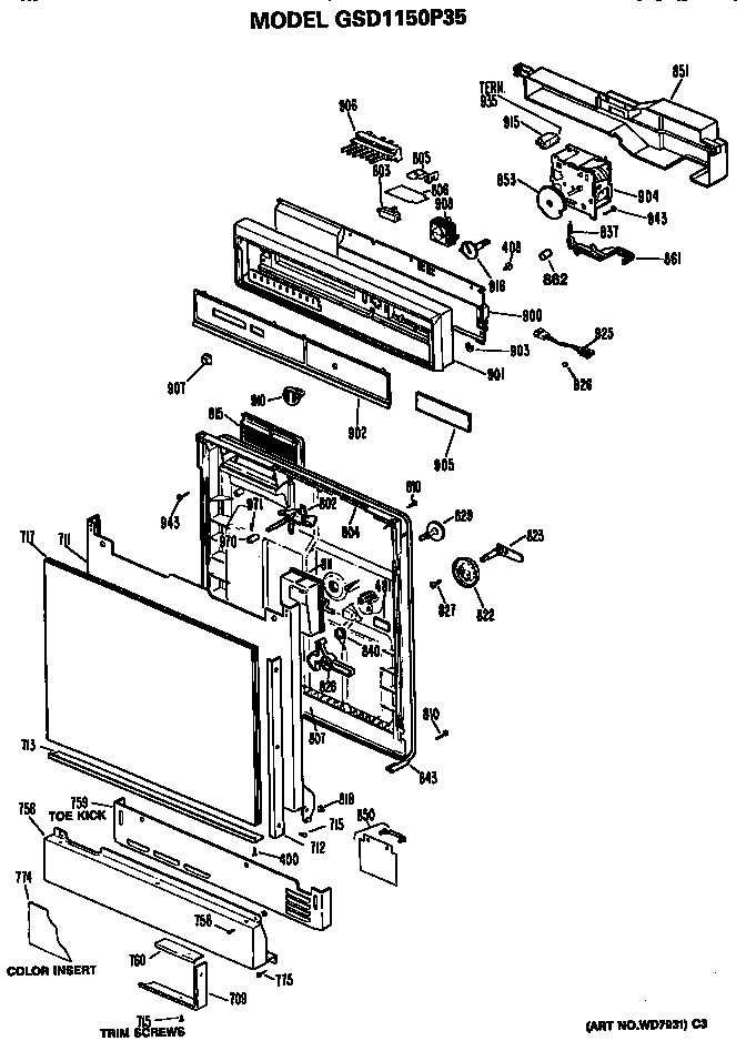 Front/control panel