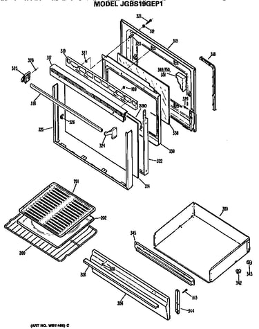 Door and broiler assembly
