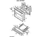 GE JGBC16GEP1 door and broiler assembly diagram