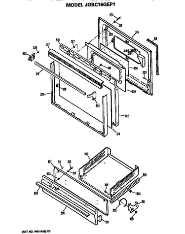 Door and broiler assembly