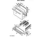 GE JGBS02PN1 door and broiler assembly diagram