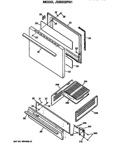 Door and broiler assembly