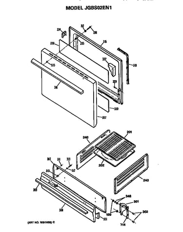 Door and broiler assembly