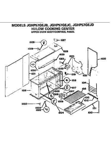 Upper oven body/control panel