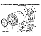 GE DDG9580MBL drum and duct assembly diagram