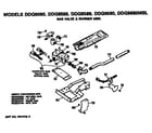 GE DDG8586MBL gas valve and burner assembly diagram