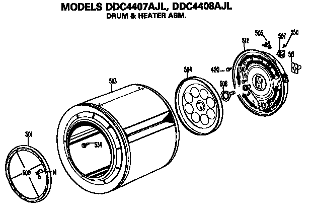 Drum and heater assembly