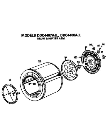 Drum and heater assembly