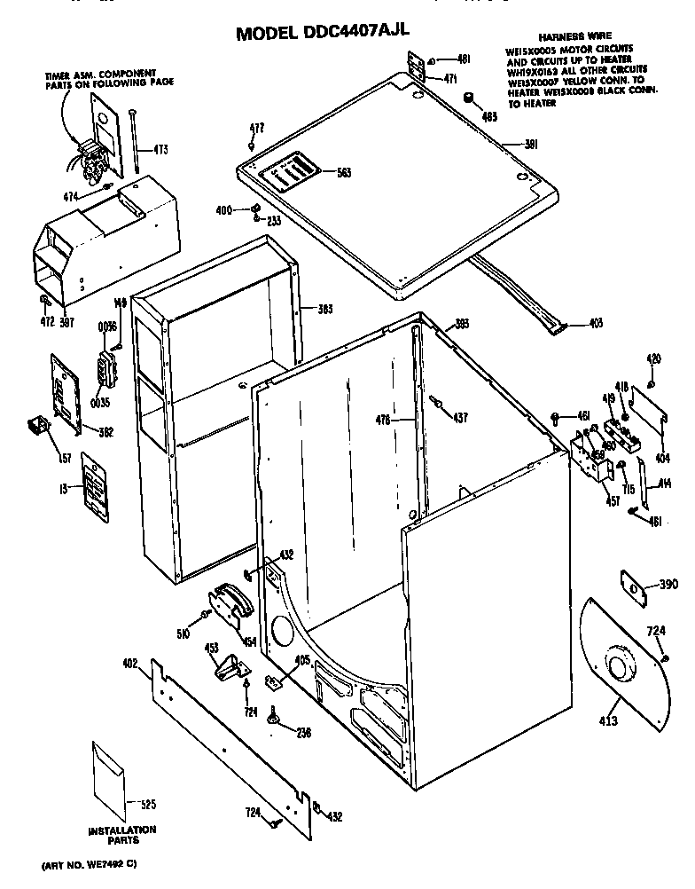Cabinet for ddc4407ajl