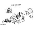 GE DDG7180MCL blower and drive assembly diagram