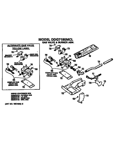 Gas valve and burner assembly
