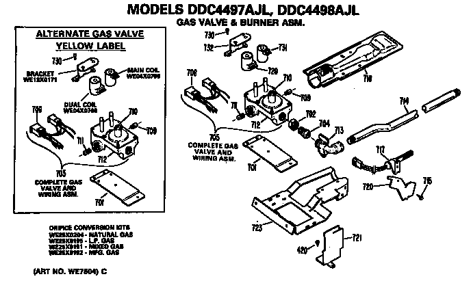Gas valve and burner