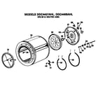 GE DDC4408AHL drum and heater assembly diagram
