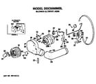 GE DDC5000MBL blower and drive assembly diagram