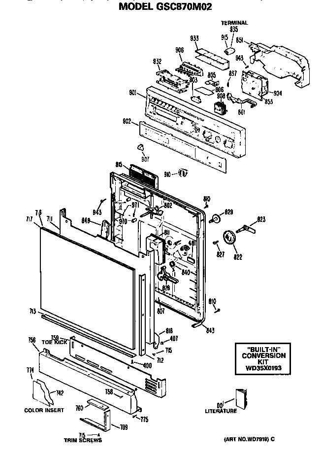 Front/control panel