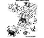 GE JBC16G*P2 main body/cooktop/controls diagram