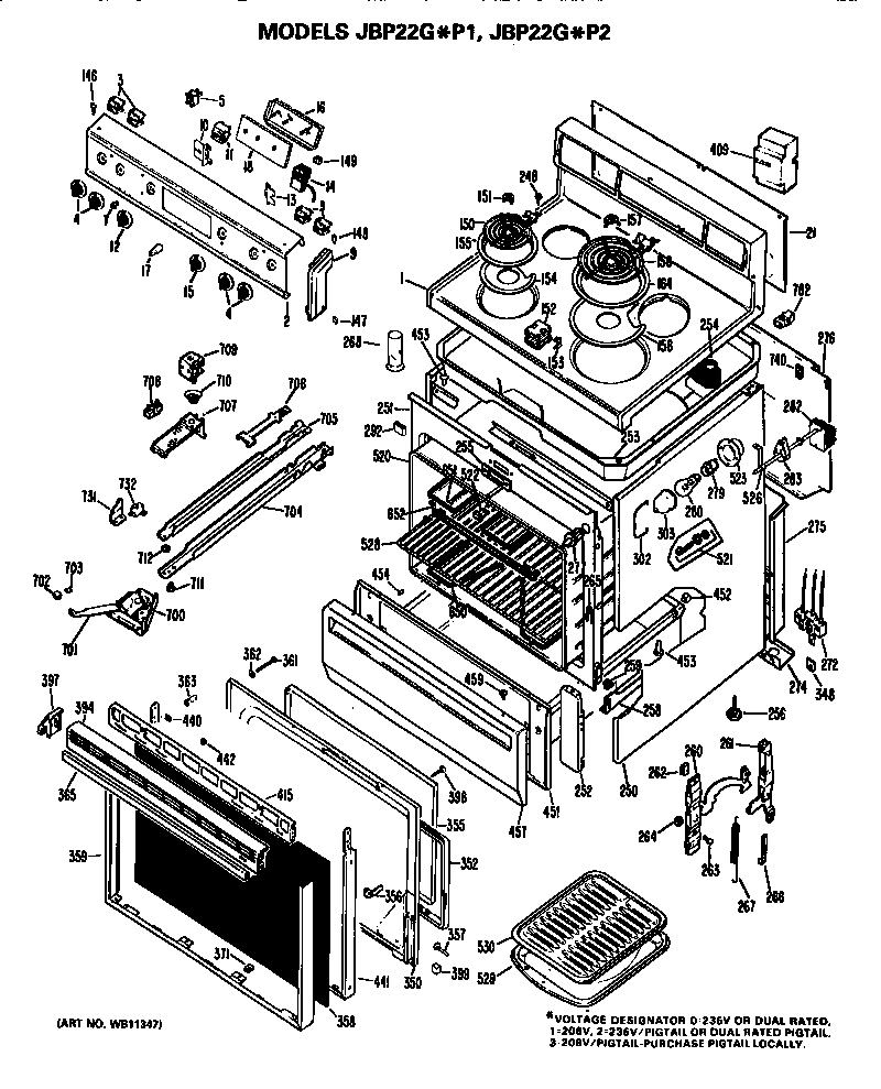 Main body/cooktop/controls