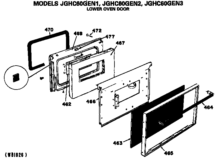 Lower oven door