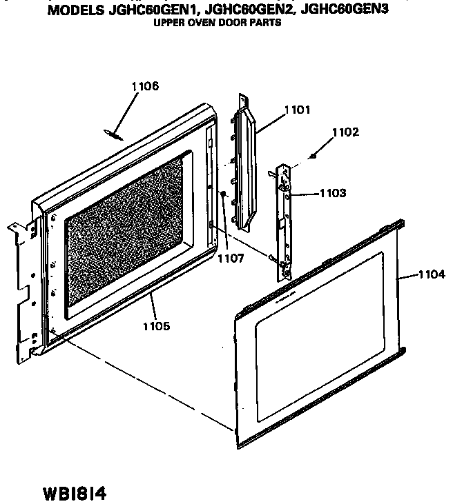 Upper oven door parts