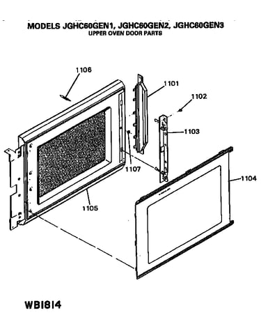 Upper oven door parts