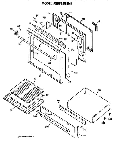 Door and broiler assembly