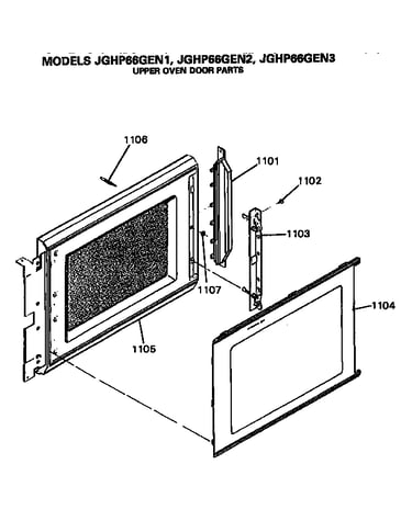 Upper oven door parts