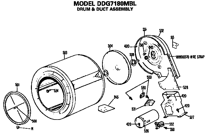 Drum and duct assembly