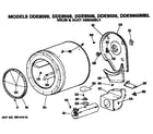 GE DDE9600MBL drum and duct assembly diagram