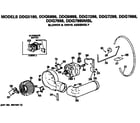 GE DDG5888MBL blower and drive assembly diagram