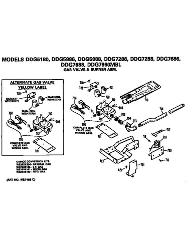 Gas valve and burner assembly